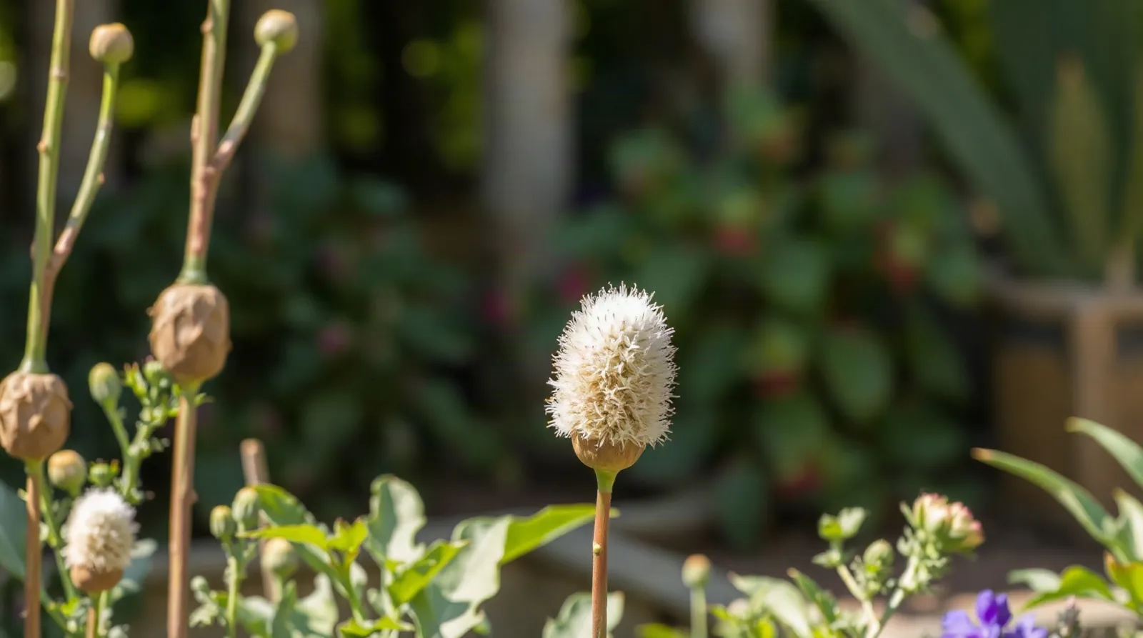 Touffe de poireau perpétuel dans un jardin potager